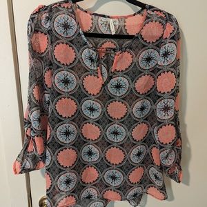 Patterned Sheer Blouse